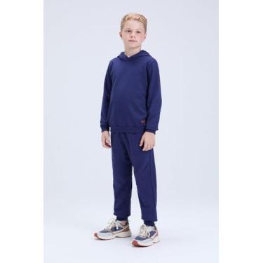 Imagem de Conjunto Infantil de Inverno Masculino Moletom Básico com Capuz - Vida