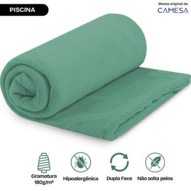 Imagem de Manta Casal 180x220cm Microfibra Soft Macia Fleece Camesa, VERDE