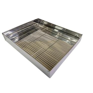 Imagem de Escorredor de Óleo Fritura Inox 25x35 com Grade Reforçada - Global