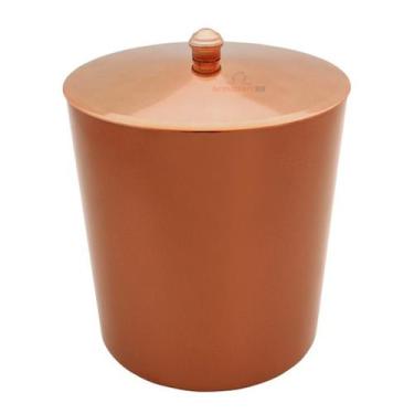 Imagem de Lixeira 5 Litros Com Tampa Pino Metalizada Plástica Para Cozinha Banhe