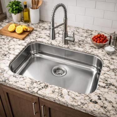 Imagem de Cuba Pia Inox 430 Cozinha N 2 56x34x14 Eletrocubas Funda