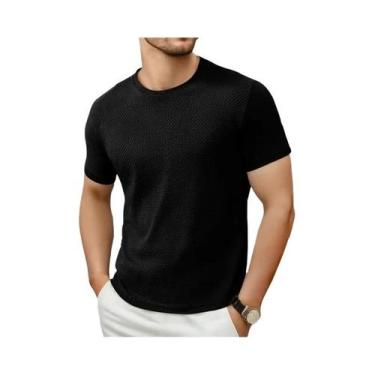 Imagem de Camiseta Masculina Casual De Verão Respirável Com Gola O E Manga Curta