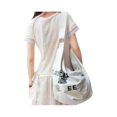 Imagem de Bolsa Tote de Lona Feminina Yogodlns - Grande Capacidade - Estampa com