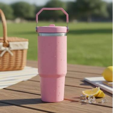 Imagem de Garrafa Térmica 900Ml com Alça Isolamento Aço Inox 304 - Excelling, Ro