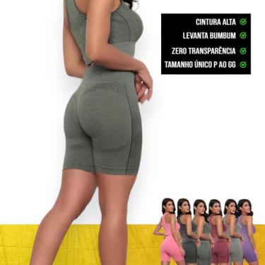 Imagem de SHORT Leg Legging LEVANTA BUMBUM Cintura Alta Fitness Treino Corrida A