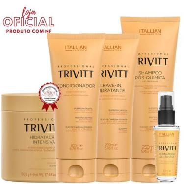 Imagem de Trivitt: Hidratação Intensiva 500g, Kit Homecare com Leave-In e Repara