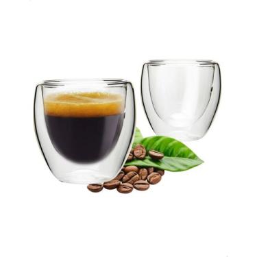 Imagem de Jogo 2 Copos Vidro Borossilicato Parede Dupla 250Ml Café Cappuccino Ch