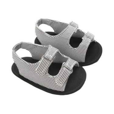 Imagem de Sandálias Para Bebês Meninos De 0 a 1 Ano Com Listras, Respiráveis, An
