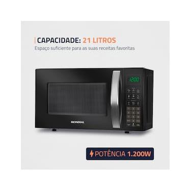 Imagem de Micro-ondas Mondial MO-01-21-E 21 Litros 1200W Cinza Espelhado Digital