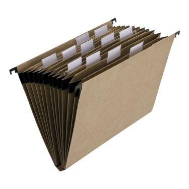 Imagem de Pasta Suspensa Dello Kraftsuper 12 Divisórias com 12 Visores em PVC e Etiquetas em Offset 361x265MM Kraft Super 490 G-M2