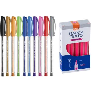 Imagem de Kit de Canetas Esferográficas e marca-textos Faber-Castell Trilux Secagem Rápida Escrit...