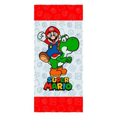 Imagem de Toalha de Banho Infantil Super Mario 60x120CM 95% Algodão 5% Poliéster 300g-m2 Felpuda