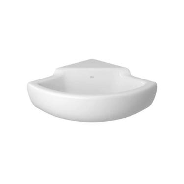 Imagem de Lavatório de Canto Canto Izy Ideal para Banheiros Pequenos com Design Moderno Branco Ge...
