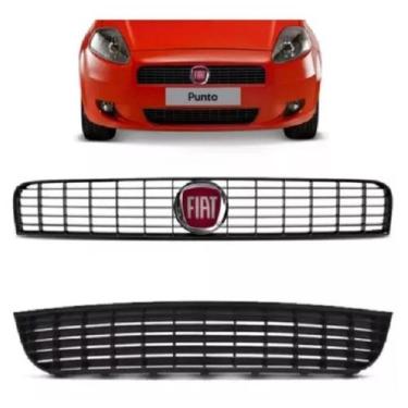Imagem de Kit Grade Frontal Fiat Punto 2007 08 09 10 11 2012 + Emblema - TOP