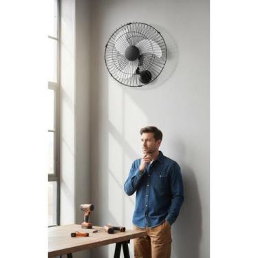 Imagem de Ventilador Parede 60cm Preto 200W Potente Bivolt Hélice 4 Pá - Congrat