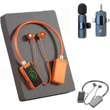 Imagem de Placa de som sem fio, fones de ouvido de transmissão ao vivo, laranja 