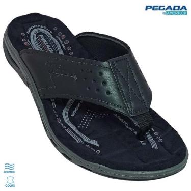 Imagem de Chinelo Pegada Masculino Em Couro Anilina, Preto, 39