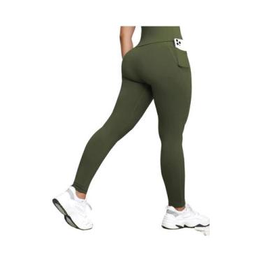 Imagem de Leggings Femininas De Cintura Alta Em Cor Sólida, Calças De Treino Que