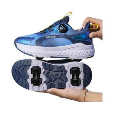 Imagem de Tênis De Patins De 4 Rodas Para Crianças, Calçados Multifuncionais Par