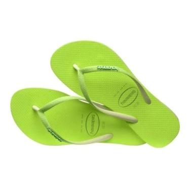 Imagem de Chinelo Havaianas Slim Glitter Brilho Neon Tira Fina Origina