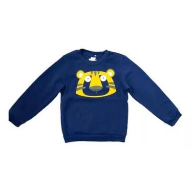 Imagem de Blusa Moletom Tip Top Infantil Manga Longa Menino Ou Menina, Azul tigr