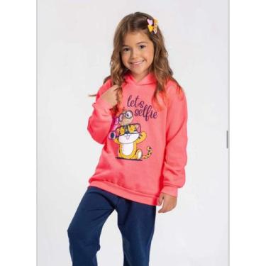 Imagem de Conjunto de Moletom Infantil Menina com Capuz - Analê, Rosa, 1