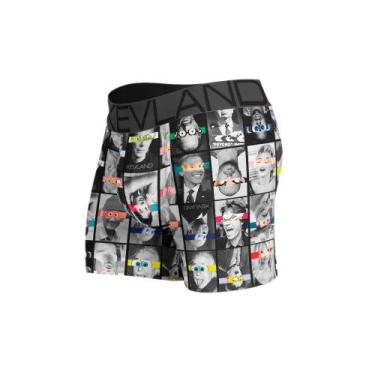 Imagem de Cueca Boxer Kevland Comic Faces, M, Preto