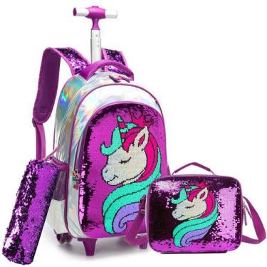 Imagem de Mochila rolante Meetbelify Girls para escola com lancheira
