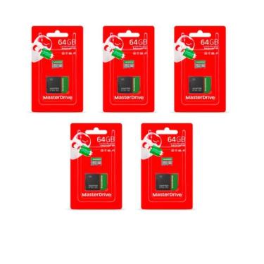 Imagem de Kit com 5 cartão de memória 64gb masterdrive USB 2.0 Class 10 - Master