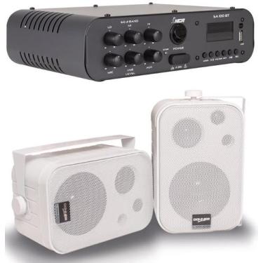 Imagem de Amplificador SA100BT ESTÉREO NCA BT + 1 PAR Cx SP400 Branca