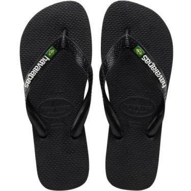 Imagem de Chinelo Havaianas Brasil Logo, Preto, 43/44