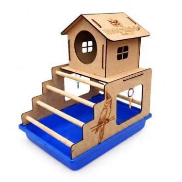 Imagem de Playground Calopsita Mansão Play Com Bandeja Removível - Morapet, Azul