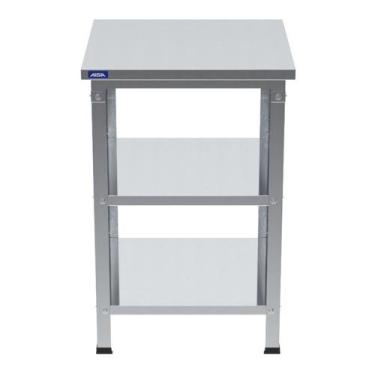 Imagem de Bancada Mesa Inox Industrial Paneleiro Duplo 90x60x60 - AISA