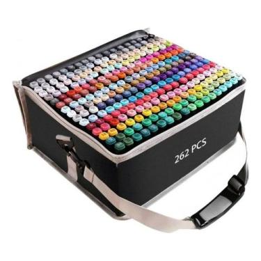Imagem de Maleta De Canetinhas Hidrográfica 262 Cores Para Desenho Kit - CLICKS 