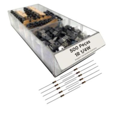 Imagem de 500x Resistor 1 Ohm 1/4W Película de Carbono CR25 - ChipSCE