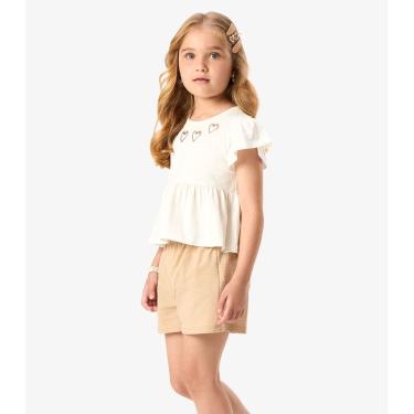 Imagem de Conjunto Infantill Blusa Com Shorts Rovi Kids Bege