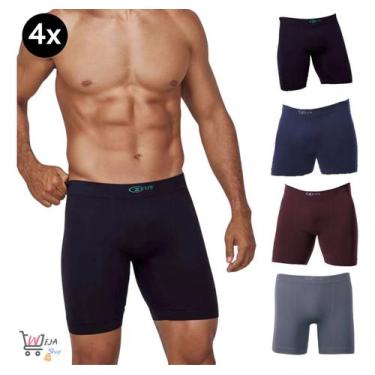 Imagem de Kit 4 Cuecas Boxer Demillus Zeus Esportiva Sem Costura Casual Fitness 