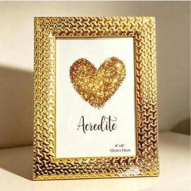Imagem de 10 UN Porta Retrato 10x15 Moldura Dourado/Prateado De Mesa Luxe Decora