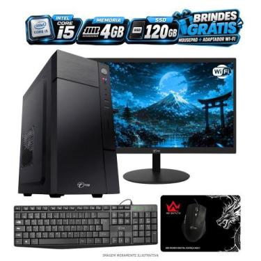 Imagem de PC Completo Intel Core i5  4GB RAM  SSD 120GB  WiFi  Win11 Trial  Moni