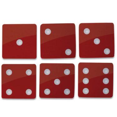 Imagem de Kit 6 Porta Copos Criativo Dado Vermelho Decoração Divertida - Geek Vi