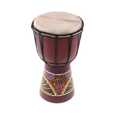 Imagem de Tambor Djembe Africano De 6 Polegadas Esculpido À Mão, Instrumento Mus