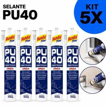 Imagem de Kit 5 Adesivo Selante PU 40 Cinza Mundial Prime 400ML, Único