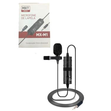 Imagem de Microfone de Lapela Omnidirecional MX-M1 Cabo 6 metros Adaptador P10