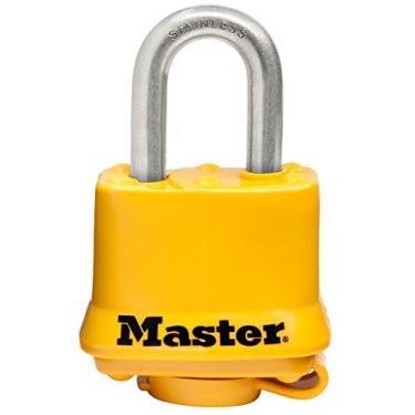 Imagem de Master Lock - Cadeado 315SSKADHC, cadeado de aço inoxidável coberto, 4,8 cm de largura, amarelo, 315SSKAD