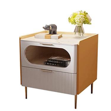Imagem de jinyi2016SHOP Mesas Laterais de Cama Mesa de Cabeceira para Quarto Instalação Sem Madeira Armário Cabeceira Armário Ardósia Mesas de Cabeceira para Quarto (Cor: 03, Tamanho: 15,6"/40 cm)