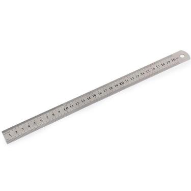 Imagem de Kit 2 Réguas Metal Leve Aço Inoxidável 30cm