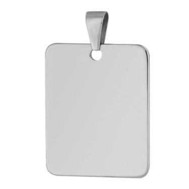 Imagem de Pingente Aço Placa Lisa 35x28mm