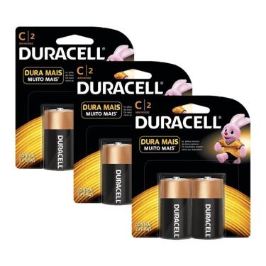 Imagem de Kit Pilha Duracell Duralock Alcalina C com 6 unidades