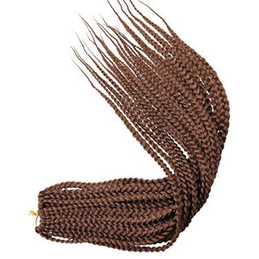 Imagem de Mayloss 6 Pacotes/lote (14/18/24/30) polegada 1 cm 20 Fios/pacote 3X Caixa Fina Trança Crochet Extensionin de Cabelo Diâmetro 3X Trança Sintética Extensões de Cabelo Crochet Tranças Cor de Cabelo (14 polegad, 30)