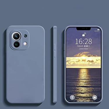 Imagem de para Mi 11 Mi11 Lite Ultra Pro Capa de telefone de silicone líquido quadrado para Xiaomi Mi 11 Ultra Mi11 Mi 11 Lite Mi 11t 11 T Mi11t Pro, cinza, para Mi 11 Lite